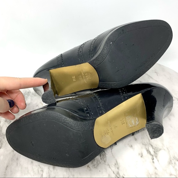 Via Spiga Wingtip Lace Up Leather Oxford 7 Retro Classic Preppy Academia Pinup - Picture 8 of 16